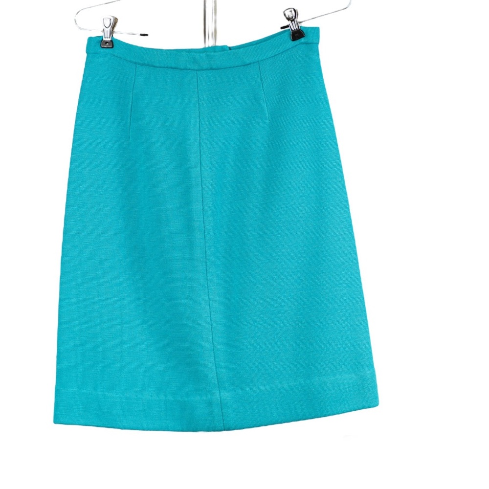 Vintage 60s blue turquoise mini skirt size 12